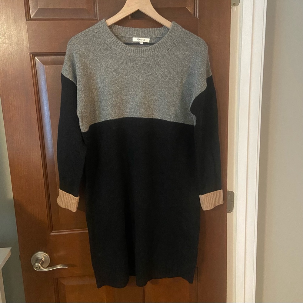 Madewell Merino Wool Colorblock Sweater Dress - Small
